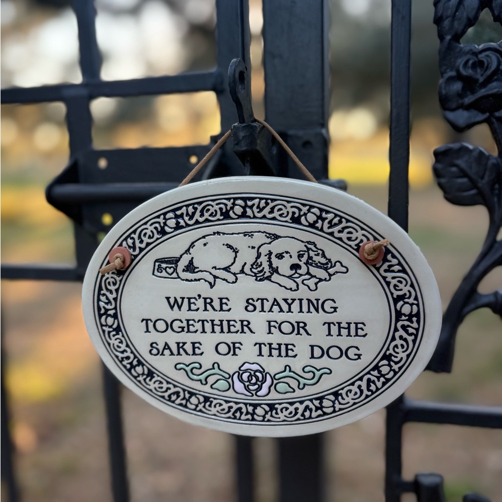 Trinity Pottery Decorative Dog-Themed Hanging Sign